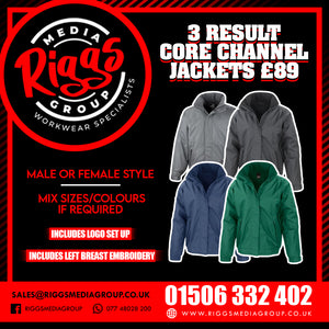3 Result Core Jackets £89