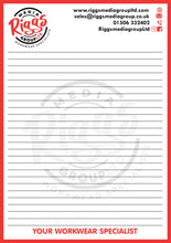Load image into Gallery viewer, A5 BRANDED NOTEPADS